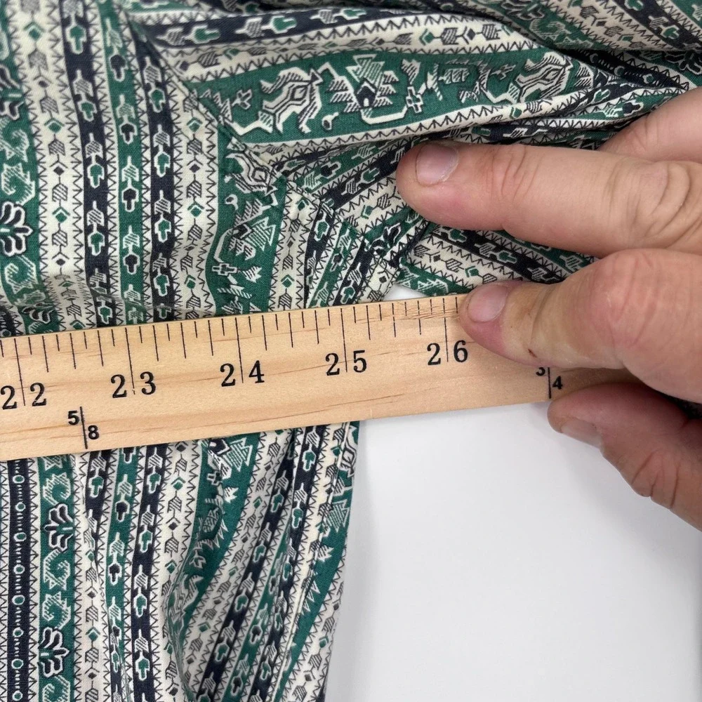 Vintage 90s Banana Republic Southwestern Tribal Shirt Mens L Green Aztec Western